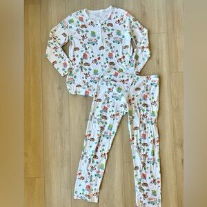 Roller Rabbit On The Road Pajama Set M Long Sleeve Pants EUC Preppy Lounge comfy
